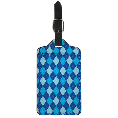 Classic Blue Argyle Pattern Print Luggage Tag