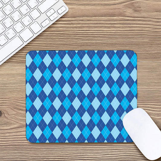 Classic Blue Argyle Pattern Print Mouse Pad