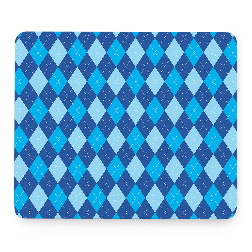 Classic Blue Argyle Pattern Print Mouse Pad