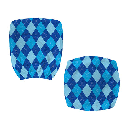 Classic Blue Argyle Pattern Print Office Chair Cover
