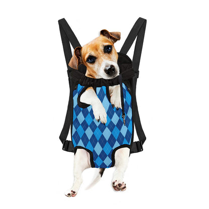 Classic Blue Argyle Pattern Print Pet Carrier Backpack