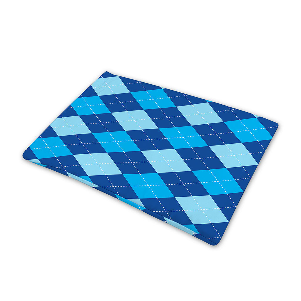 Classic Blue Argyle Pattern Print Pet Cooling Mat Cover