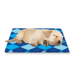 Classic Blue Argyle Pattern Print Pet Cooling Mat Cover