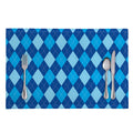 Classic Blue Argyle Pattern Print Placemat