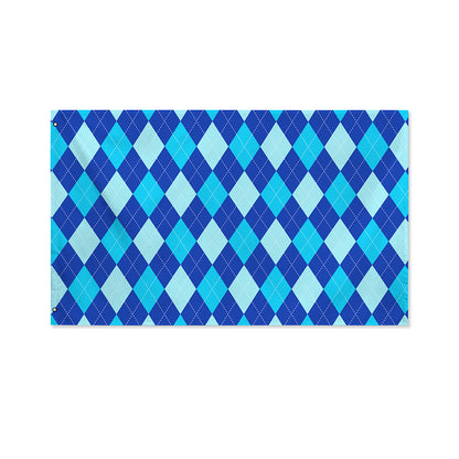 Classic Blue Argyle Pattern Print Polyester Flag