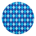 Classic Blue Argyle Pattern Print Round Blanket