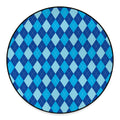 Classic Blue Argyle Pattern Print Round Floor Mat