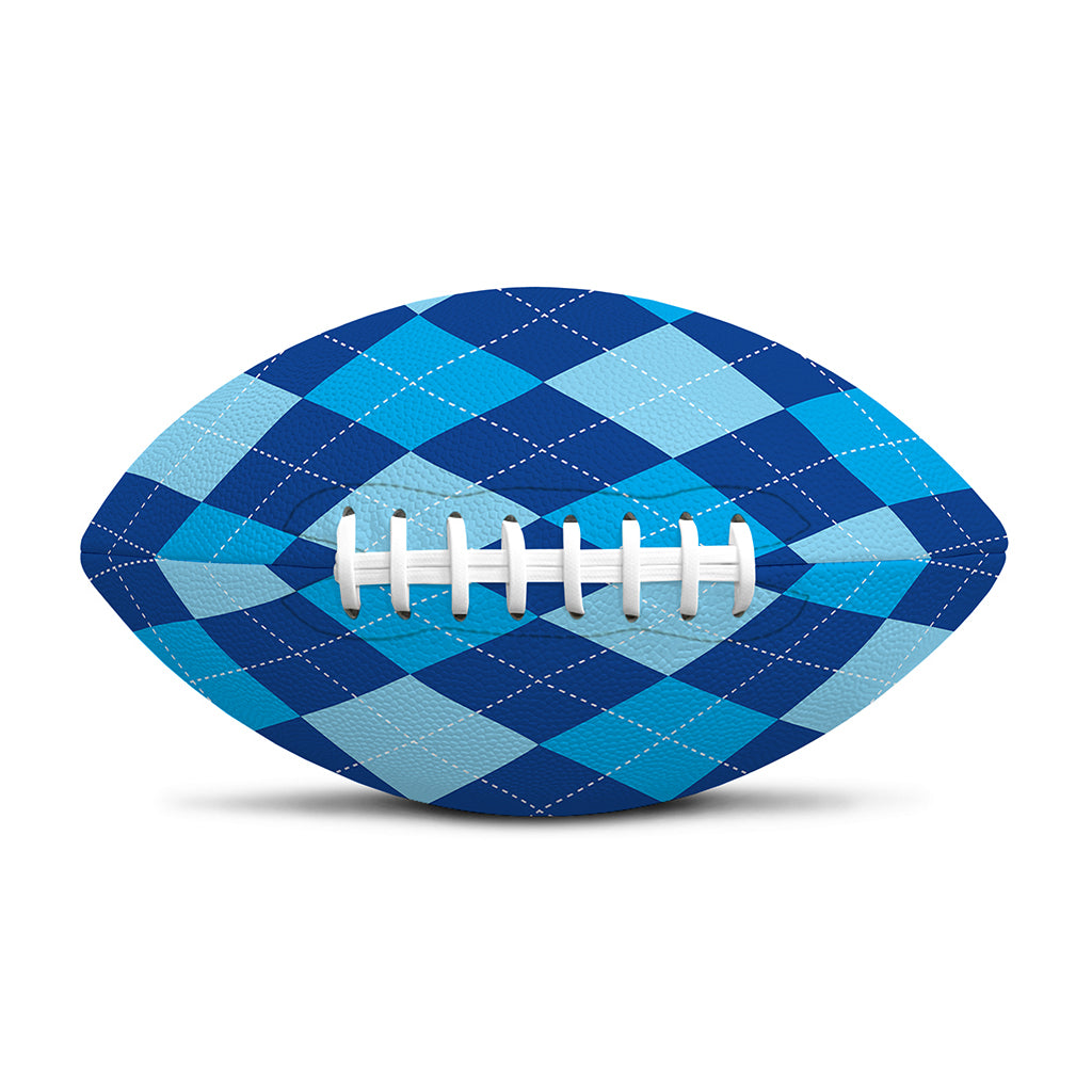 Classic Blue Argyle Pattern Print Rugby Ball