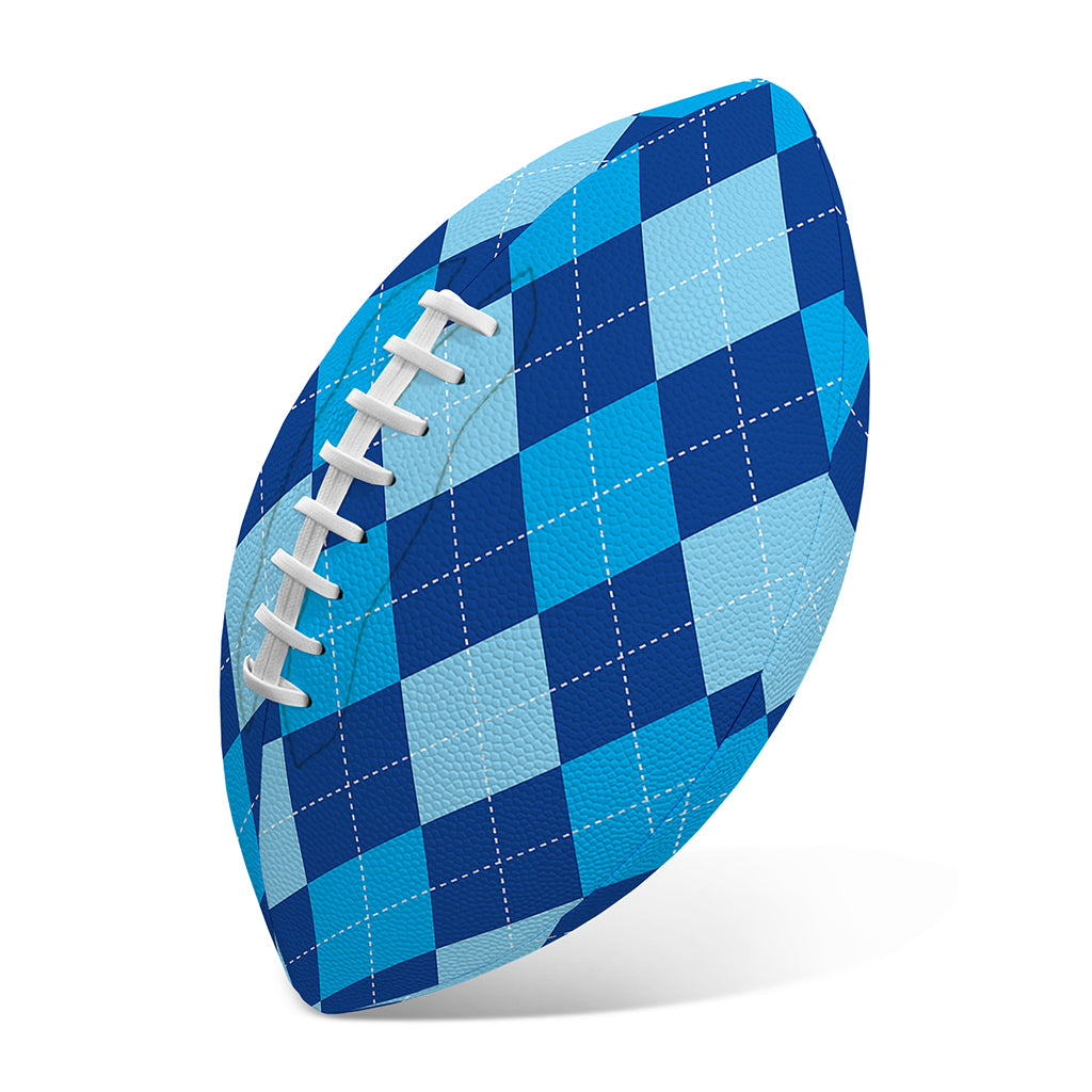 Classic Blue Argyle Pattern Print Rugby Ball