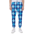 Classic Blue Argyle Pattern Print Joggers