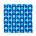 Classic Blue Argyle Pattern Print Silk Bandana