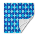 Classic Blue Argyle Pattern Print Silk Bandana