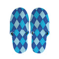 Classic Blue Argyle Pattern Print Slippers