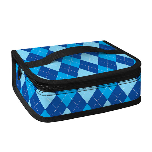 Classic Blue Argyle Pattern Print Small Lunch Bag