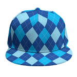 Classic Blue Argyle Pattern Print Snapback Cap