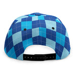 Classic Blue Argyle Pattern Print Snapback Cap