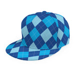 Classic Blue Argyle Pattern Print Snapback Cap