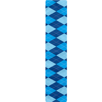 Classic Blue Argyle Pattern Print Table Runner