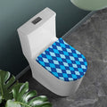Classic Blue Argyle Pattern Print Toilet Lid Cover