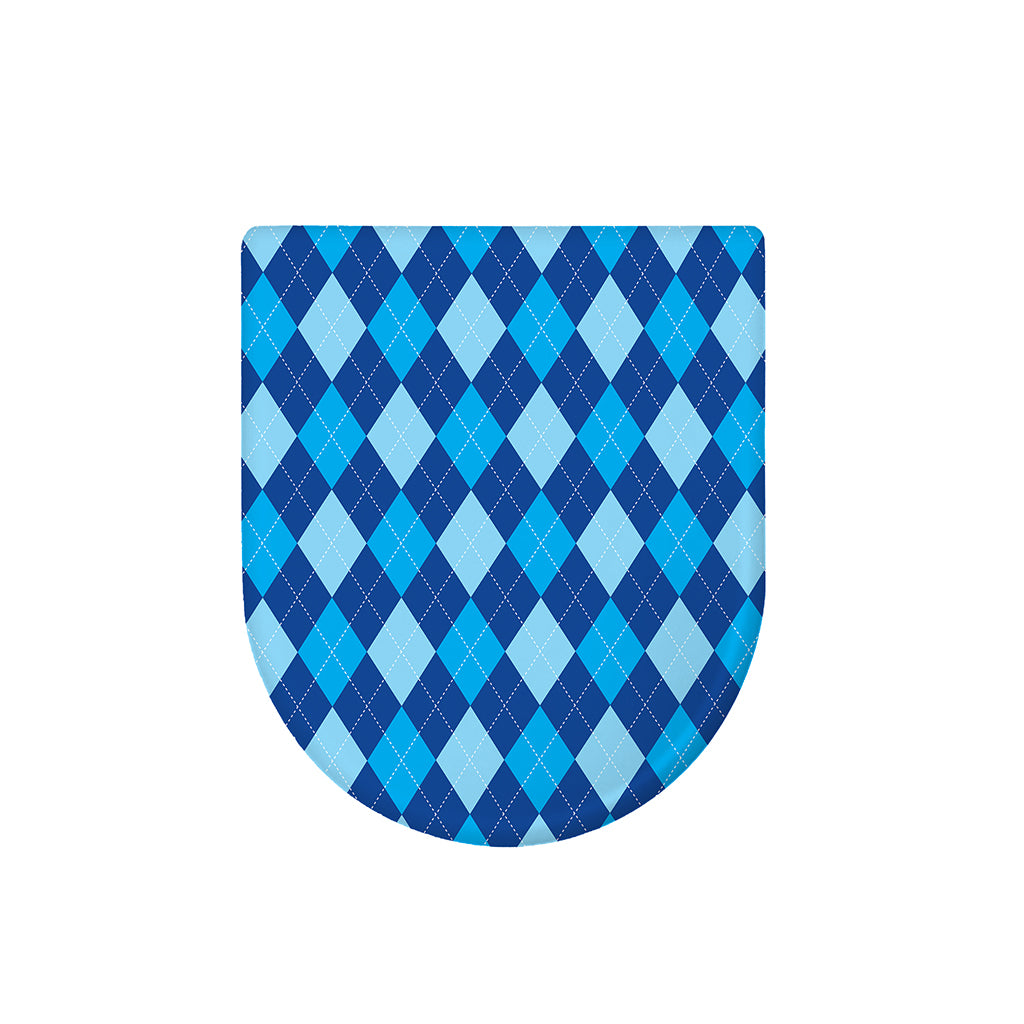 Classic Blue Argyle Pattern Print Toilet Lid Cover
