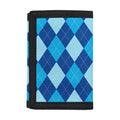 Classic Blue Argyle Pattern Print Trifold Wallet