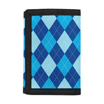 Classic Blue Argyle Pattern Print Trifold Wallet