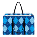 Classic Blue Argyle Pattern Print Utility Tote Bag