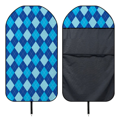Classic Blue Argyle Pattern Print Waterproof Car Seat Cover