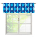 Classic Blue Argyle Pattern Print Window Valance