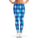 Classic Blue Argyle Pattern Print Women's Leggings