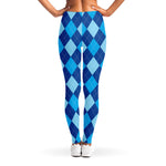 Classic Blue Argyle Pattern Print Women's Leggings