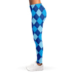 Classic Blue Argyle Pattern Print Women's Leggings