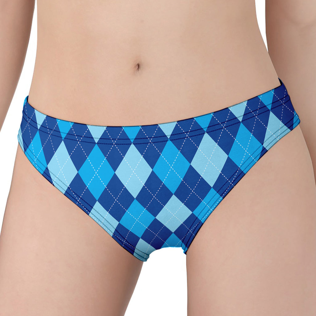 Classic Blue Argyle Pattern Print Women's Panties