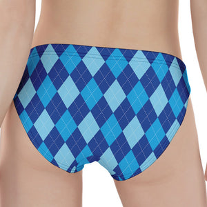 Classic Blue Argyle Pattern Print Women's Panties