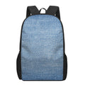 Classic Blue Denim Jeans Print 17 Inch Backpack