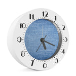 Classic Blue Denim Jeans Print Alarm Clock