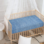 Classic Blue Denim Jeans Print Baby Crib Sheet