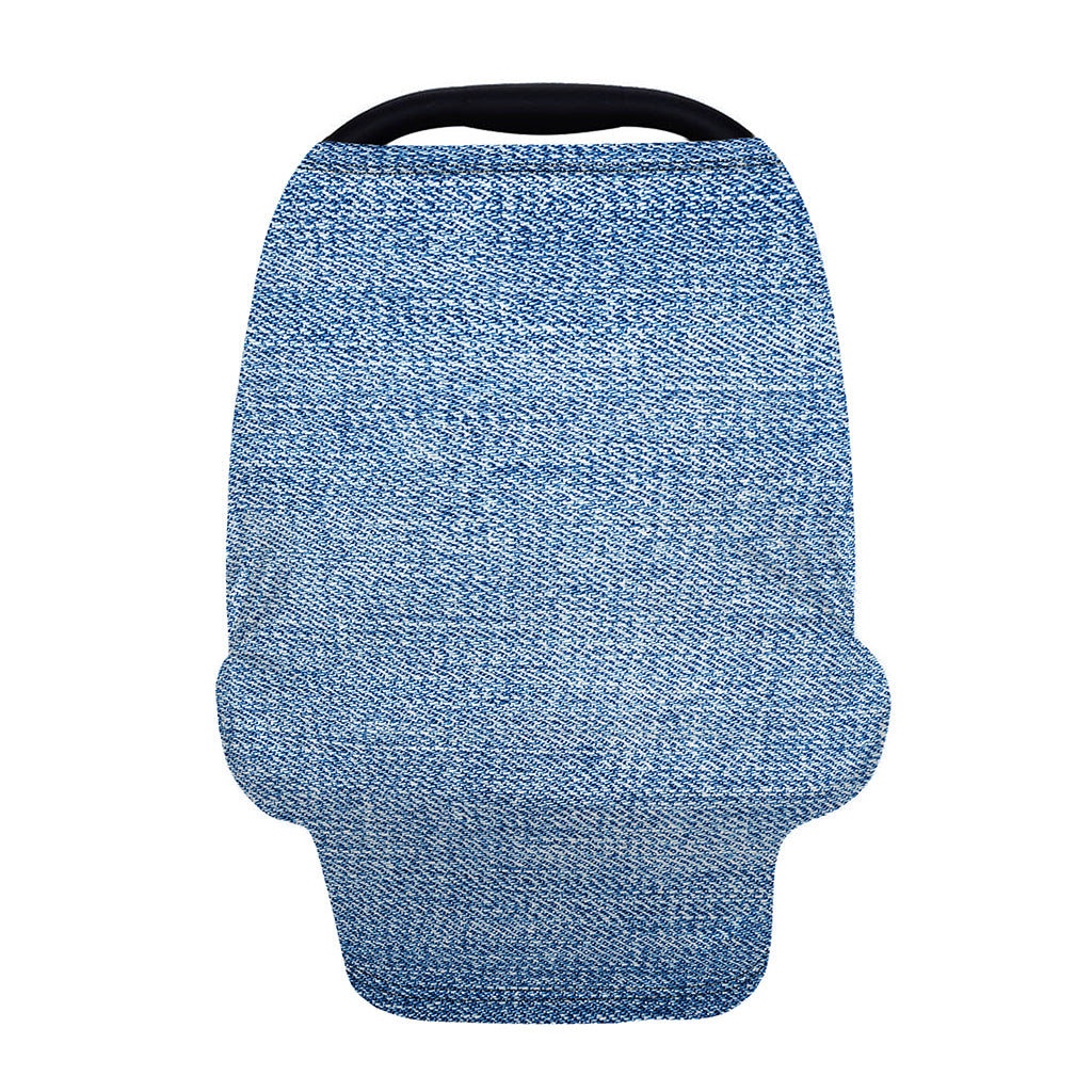 Classic Blue Denim Jeans Print Baby Seat Cover