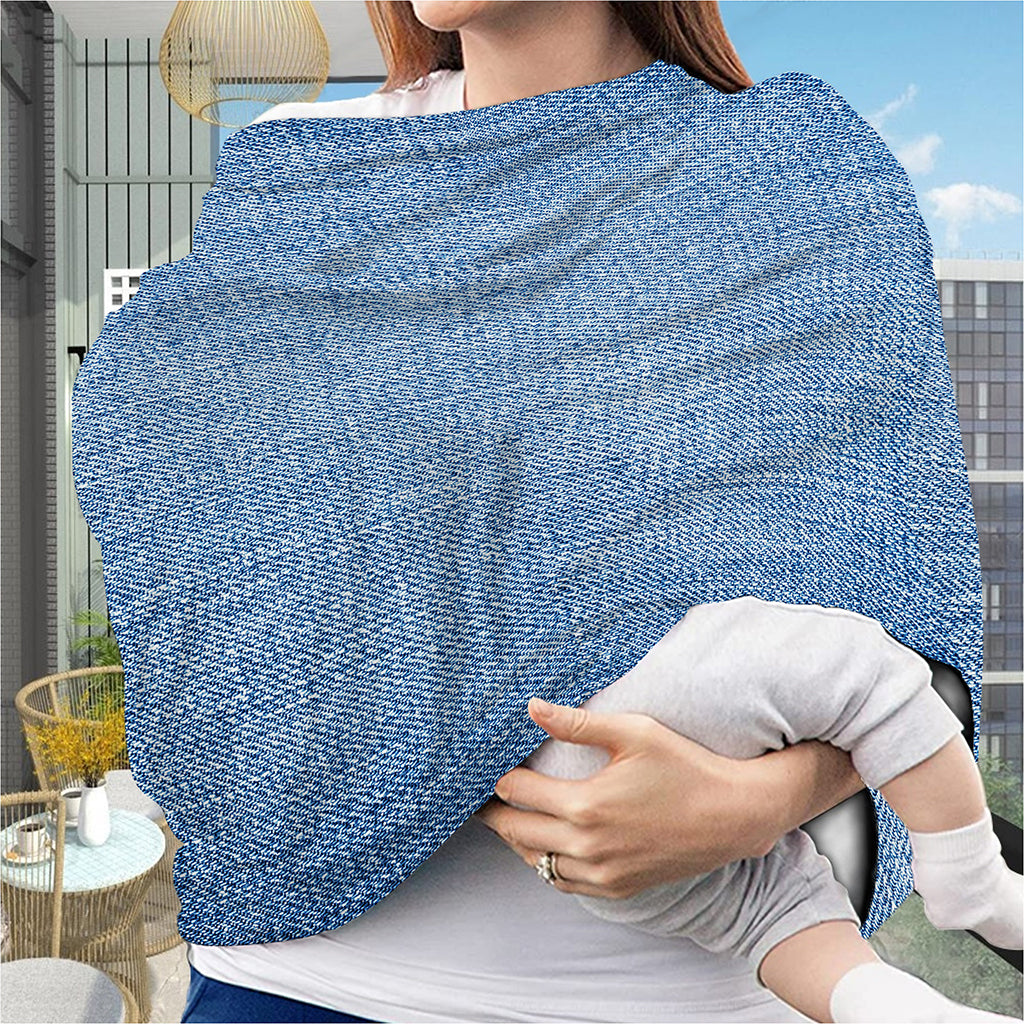 Classic Blue Denim Jeans Print Baby Seat Cover