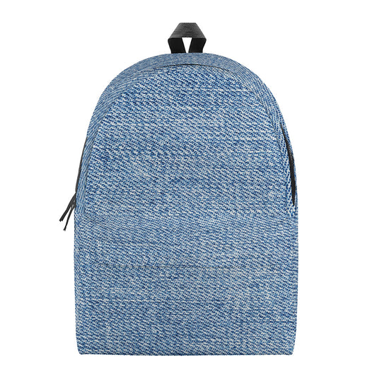Classic Blue Denim Jeans Print Backpack
