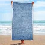 Classic Blue Denim Jeans Print Beach Towel