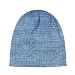Classic Blue Denim Jeans Print Beanie