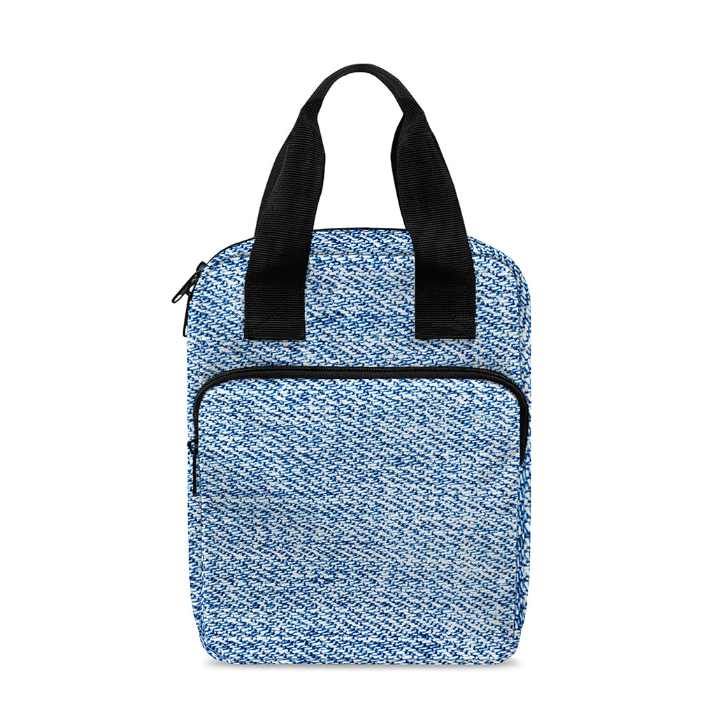 Classic Blue Denim Jeans Print Bible Tote Bag