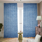 Classic Blue Denim Jeans Print Blackout Pencil Pleat Curtains