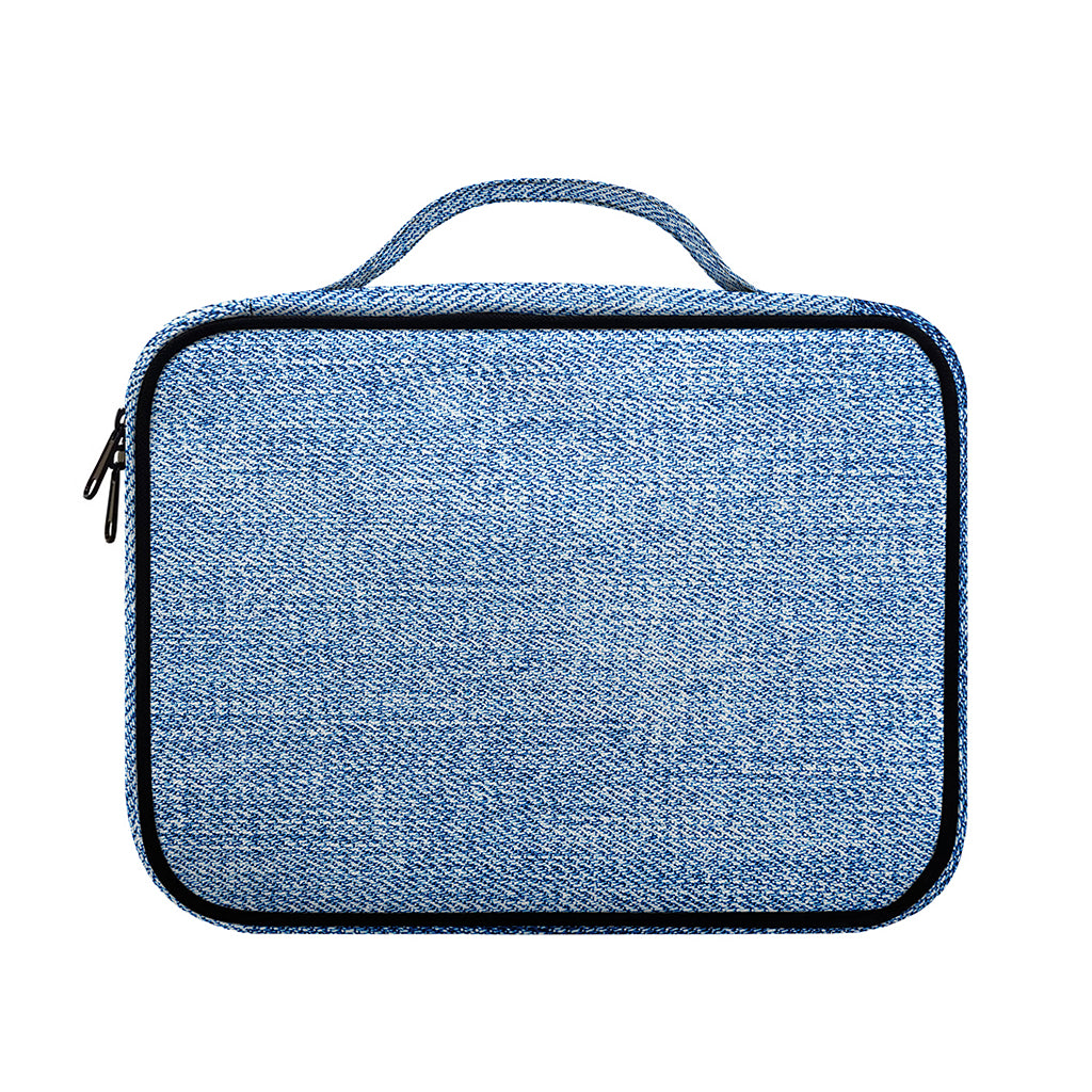 Classic Blue Denim Jeans Print Briefcase Bible Bag
