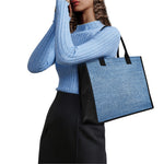Classic Blue Denim Jeans Print Canvas Tote Bag