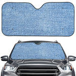 Classic Blue Denim Jeans Print Car Windshield Sun Shade