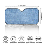 Classic Blue Denim Jeans Print Car Windshield Sun Shade