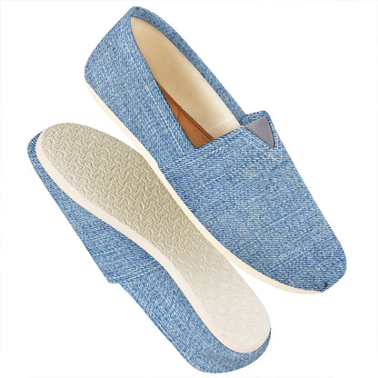 Classic Blue Denim Jeans Print Casual Shoes