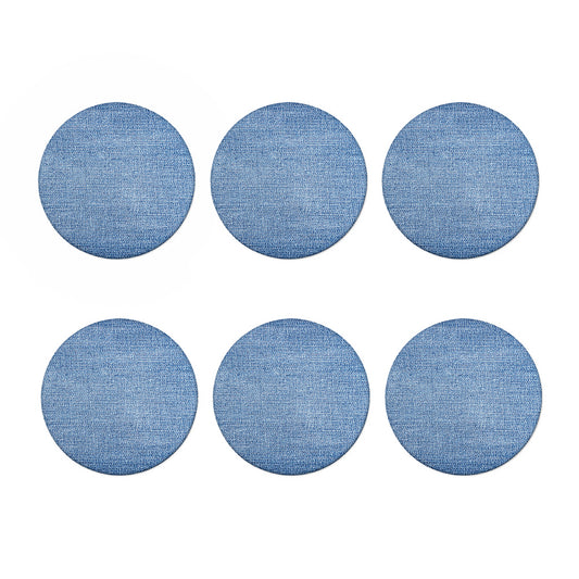 Classic Blue Denim Jeans Print Coaster Set